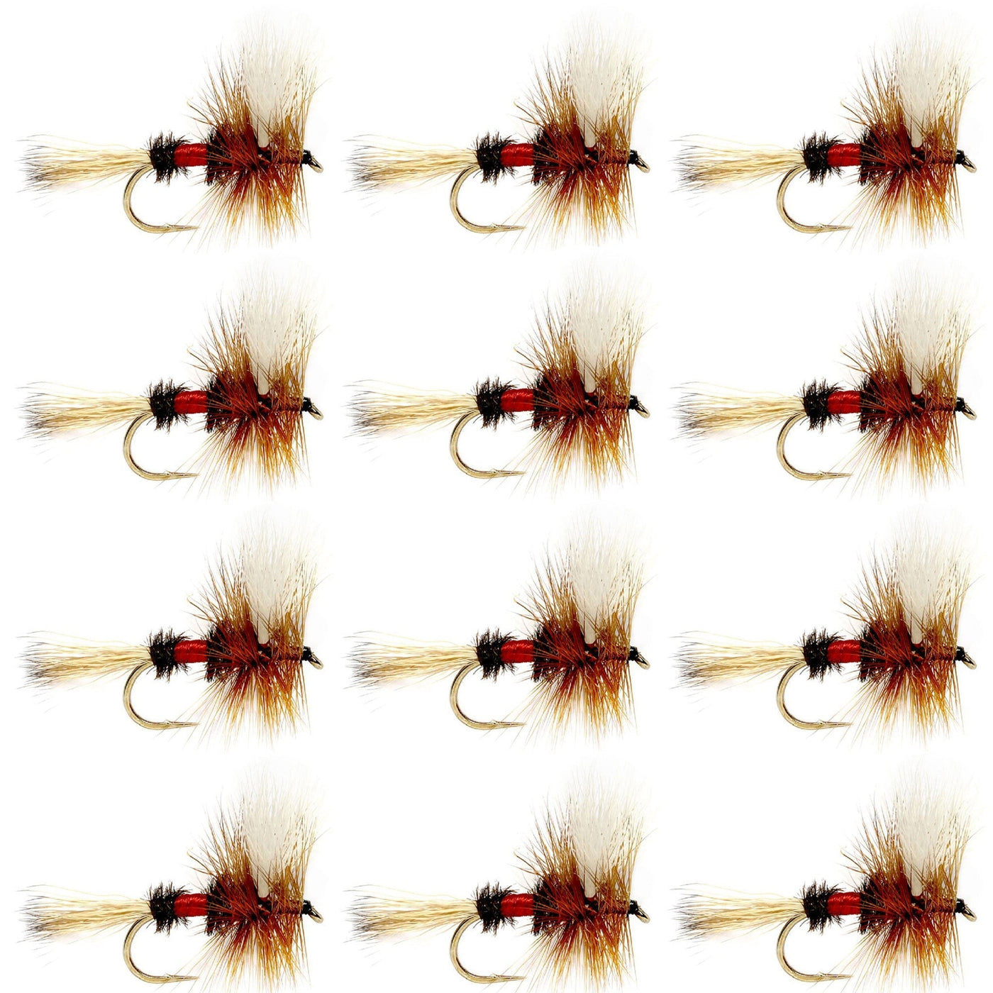 Royal Wulff Classic Trout Dry Fly Fishing Flies - 12 Flies Size 8