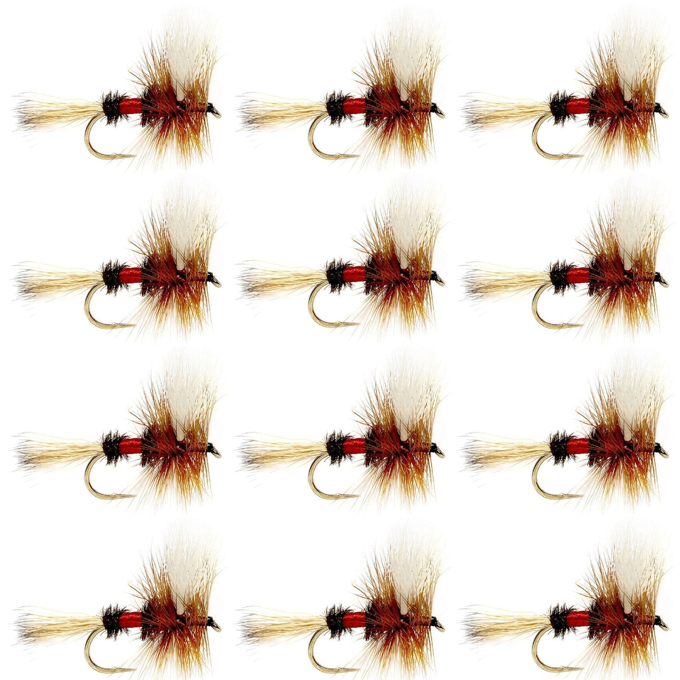 Royal Wulff Classic Trout Dry Fly Fishing Flies - 12 Flies Size 16