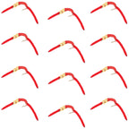 San Juan Double Bead Power Worm Red V-Rib - 1 Dozen Nymph Flies Hook Size 14
