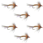 Orange Shakey Bealy Fall Soft Hackle Wet Fly - 6 Flies Hook Size 10