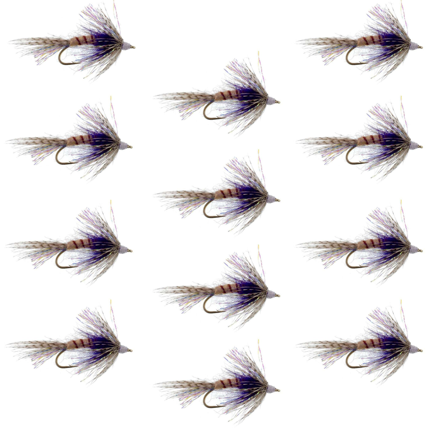 Purple Shakey Bealy Fall Soft Hackle Wet Fly - 1 Dozen Flies Hook Size 10