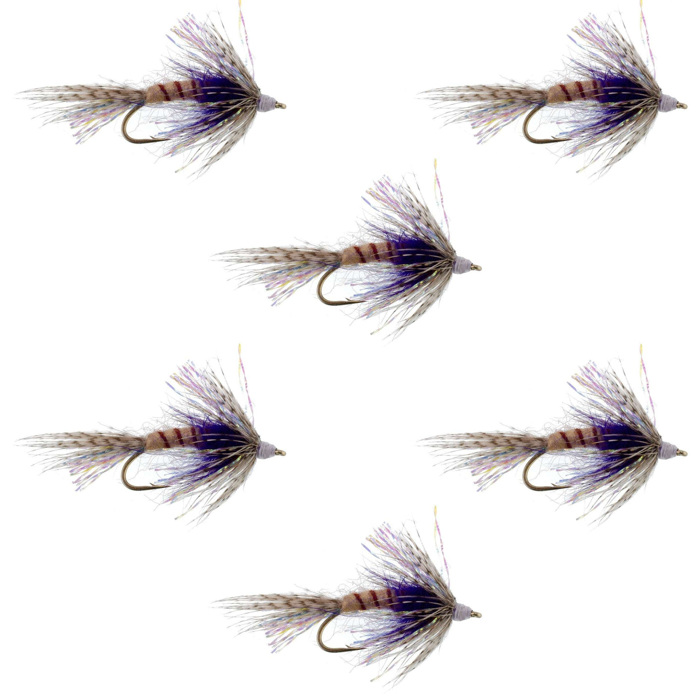 Purple Shakey Bealy Fall Soft Hackle Wet Fly - 6 Flies Hook Size 10
