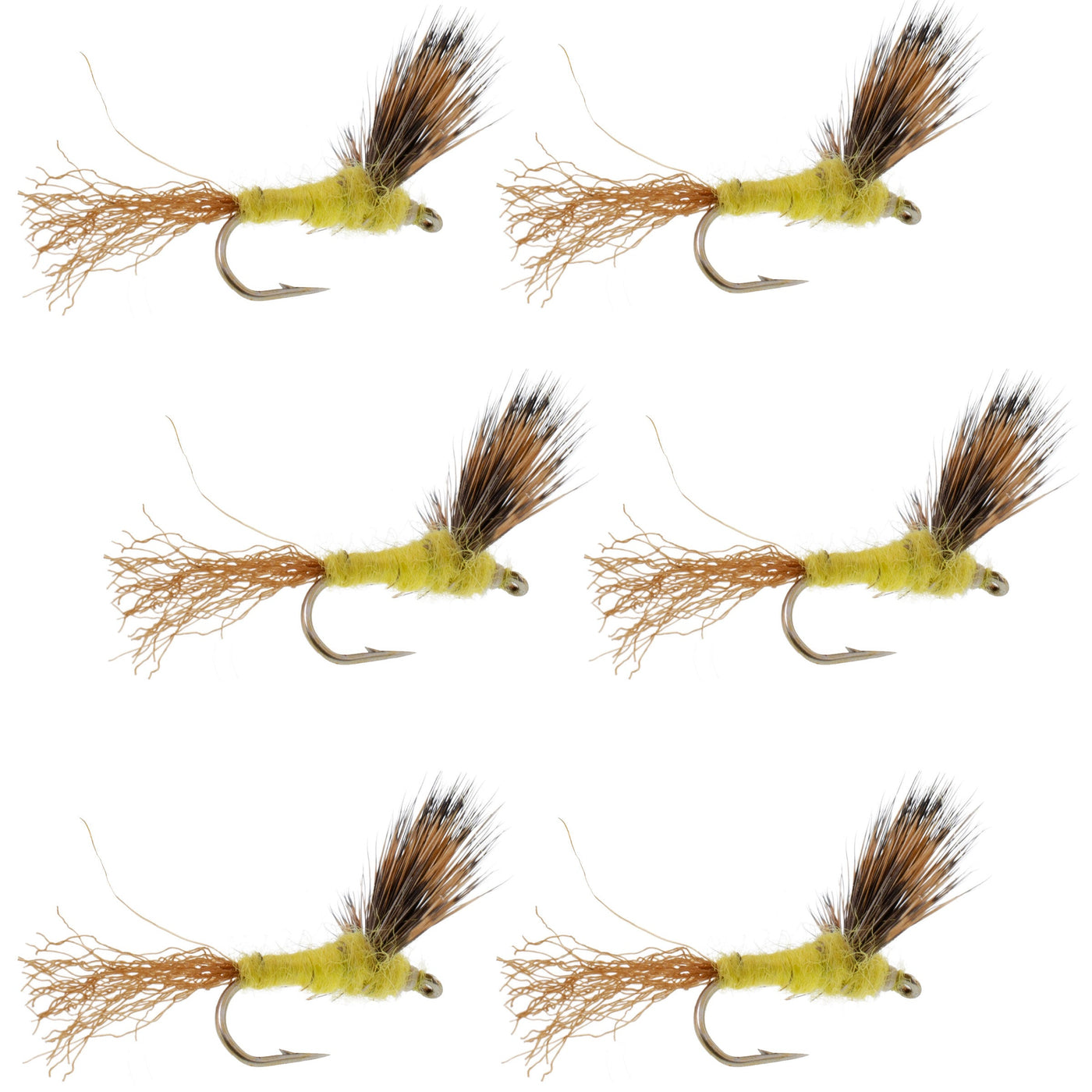 Sparkle Dun Pale Morning Dun PMD Yellow Body Mayfly 6 Flies Hook size 16