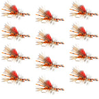 Kaufmann's Orange Crystal Stimulator Rubber Legs Dry Fly - 12 Flies Hook Size 12