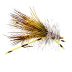 3 Pack Kaufmann's Yellow Crystal Stimulator Rubber Legs Dry Fly - Hook Size 14