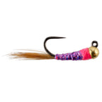 Tungsten Hot Spot Purple Perdigon Tactical Euro Nymph Fly - 6 Flies Size 14