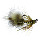 3 Pack Tungsten Bead Tactical Olive Mini Bugger Euro Nymphing Fly - Size 8