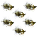 Tungsten Bead Tactical Olive Mini Bugger Euro Nymphing Fly - 6 Flies Size 12