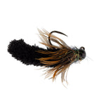 Tungsten Bead Black Mop Fly Tactical Euro Nymph Barbless 12 Flies - Size 14