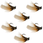 Tungsten Bead Cream Mop Fly Tactical Jig Euro Nymph  - 6 Flies Size 14