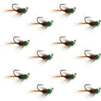 Tungsten Bead Tactical CDC Frenchie  Nymph Euro Fly - 12 Flies Size 14