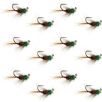 Tungsten Bead Tactical CDC Frenchie  Nymph Euro Fly - 12 Flies Size 16