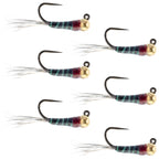 Tungsten Bead Black Perdigon Tactical Jig Euro Nymph - 6 Flies Size 14