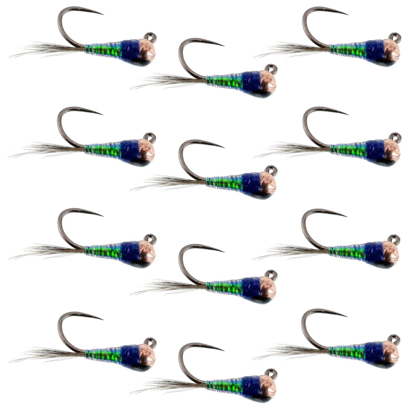 Tungsten Gasolina Perdigon Tactical Jig Euro Nymph 12 Flies Size 14