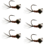 Tungsten Pheasant Tail Tactical Jig Euro Nymphing Fly - 6 Flies Size 16