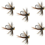 Tungsten Soft Hackle Pheasant Tail Tactical Nymph Euro Jig - 6 Flies Size 12