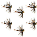 Tungsten Soft Hackle Pheasant Tail Tactical Nymph Euro Jig - 6 Flies Size 16