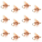 Barbless Tan Elk Hair Caddis Classic Trout Dry Flies 1 Dozen Flies Size 16