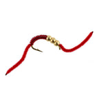 3 Pack San Juan Triple Tungsten Bead Power Worm  Red V-Rib - Hook Size 6