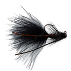 3 Pack Tungsten Bead Tactical Black Mini Bugger Euro Nymph Fly - Size 12