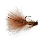 3 Pack Tungsten Bead Tactical Brown Mini Bugger Euro Nymph Fly - Size 12