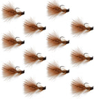 Tungsten Bead Tactical Brown Mini Bugger Euro Nymph Fly - 12 Flies Size 8