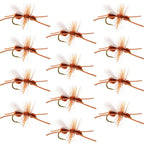 Turcks Power Flying Ant Cinnamon Terrestrial Trout Dry Fly - 1 Dozen Flies Hook Size 12