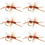 Turcks Power Flying Ant Cinnamon Terrestrial Trout Dry Fly - 6 Flies Hook Size 12