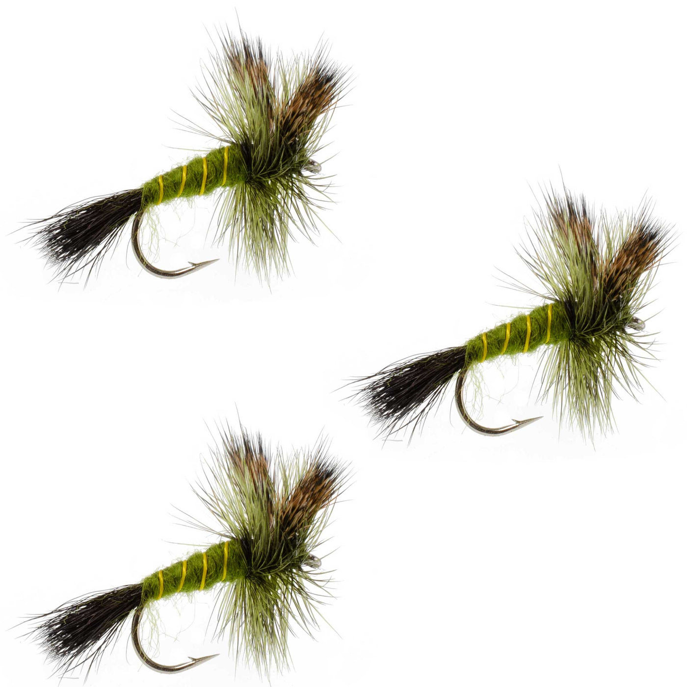 3 Pack Western Green Drake Dry Fly - Size 10
