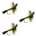 3 Pack Western Green Drake Dry Fly - Size 10