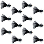 Black Bead Head Crystal Woolly Bugger Streamer - 12 Flies - Size 4