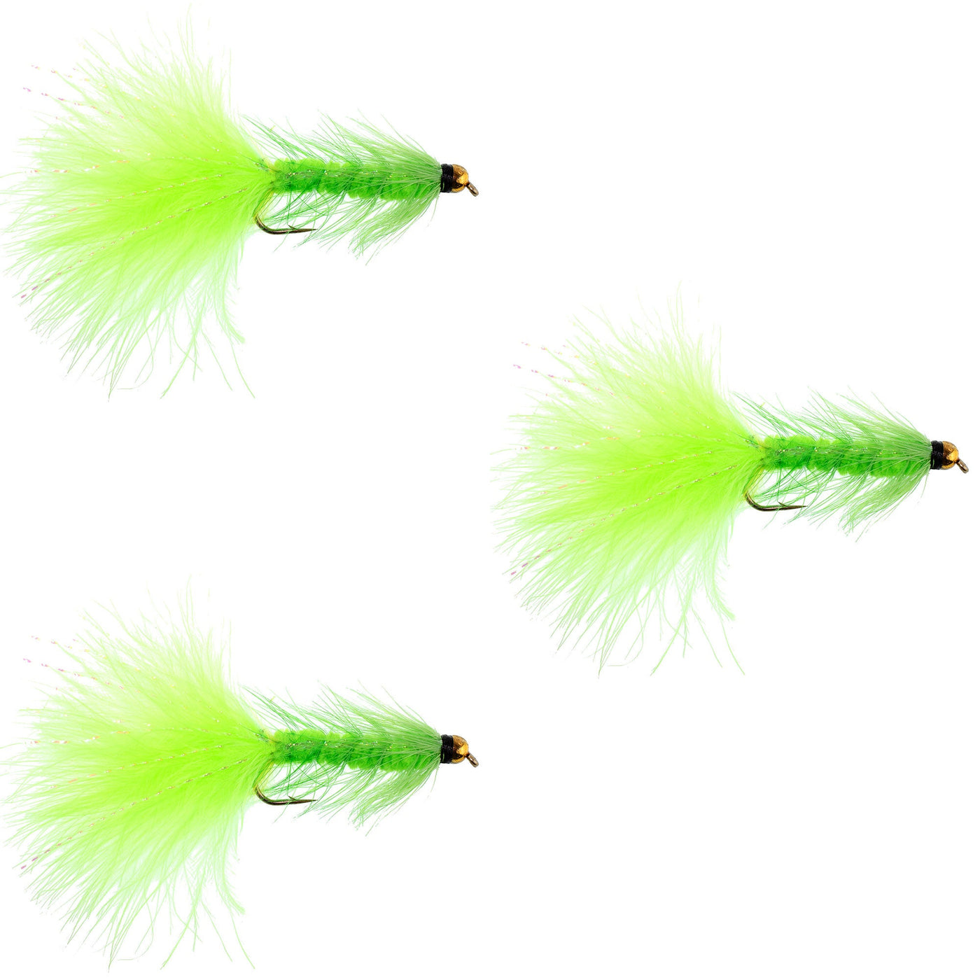 Chartreuse Bead Head Crystal Woolly Bugger Streamer Fly