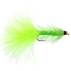 Chartreuse Bead Head Crystal Woolly Bugger Streamer Flies - 6 Flies - Size 8