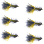 Olive Black Bead Head Crystal Woolly Bugger Streamer Fliy - 6 Flies - Size 4