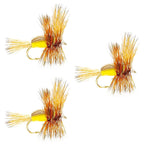 3 Pack Yellow Humpy Classic Hair Wing Dry Fly - Size 10