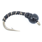 Black Zebra Midge - 1 Dozen - Size 22 - Tailwater and Lake Fishing Flies