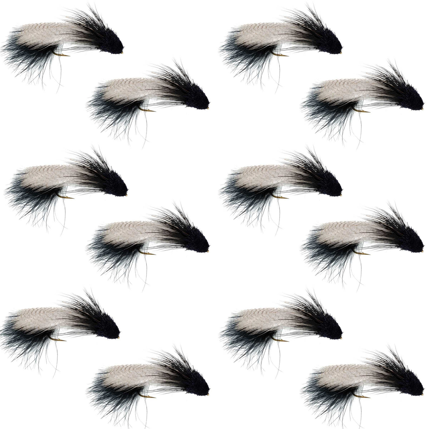 Galloup's Zoo Cougar Black Streamer Fly - 12 Flies Size 4