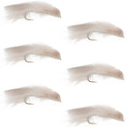 Galloup's Zoo Cougar White Streamer Fly - 6 Flies Size 4