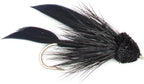 Black Muddler Minnow Streamers Fly - 4 Flies Size 8