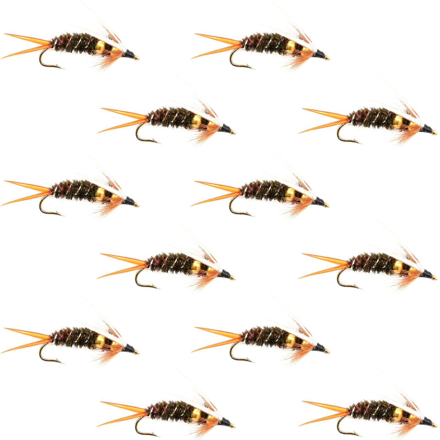 Double Bead Prince Nymph Fly Fishing Flies - 12 Flies Hook Size 8