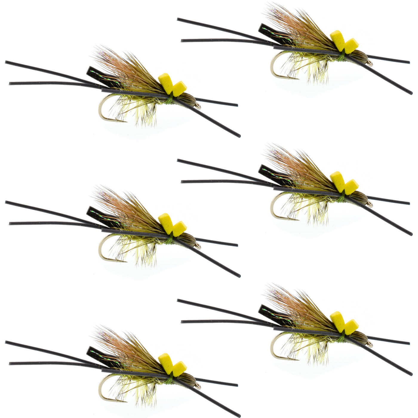 Long Tail Skwala Stone - Squalla Stonefly Dry Fly - 6 Flies Hook Size 10