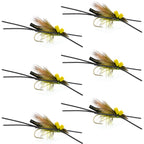 Long Tail Skwala Stone - Squalla Stonefly Dry Fly - 6 Flies Hook Size 10