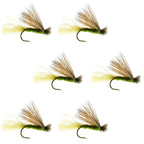Barbless Olive X Caddis Emerging Caddis Adult Fly - 6 Flies Size 18
