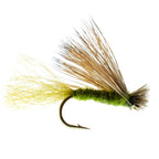 Barbless Olive X Caddis Emerging Caddis Adult Fly - 6 Flies Size 14