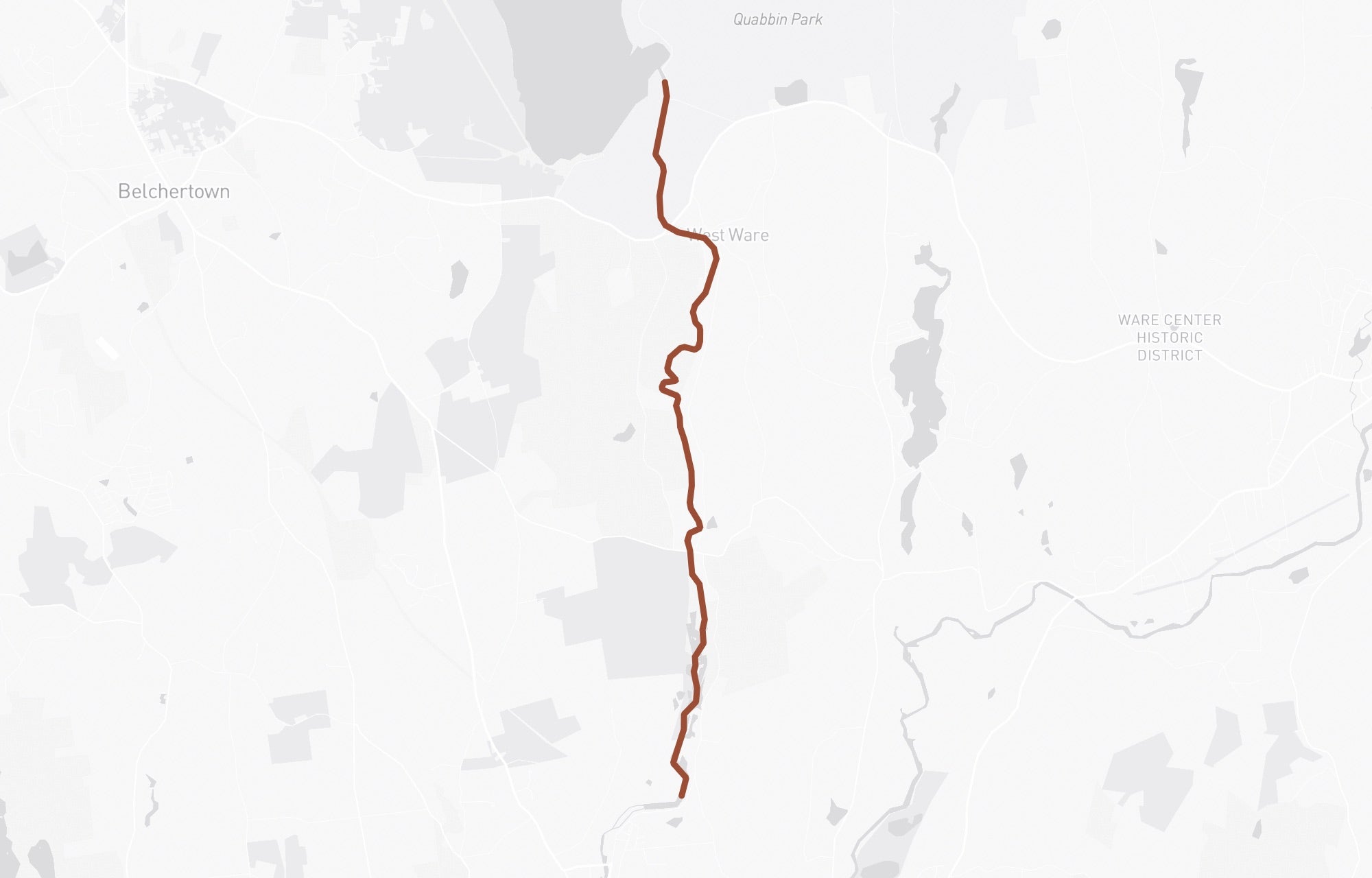 The Quabbin tailwater — from the Y-Pool below Winsor Dam past the McLaughlin Hatchery and the Route 9 crossing down to Cady Lane and Bondsville.